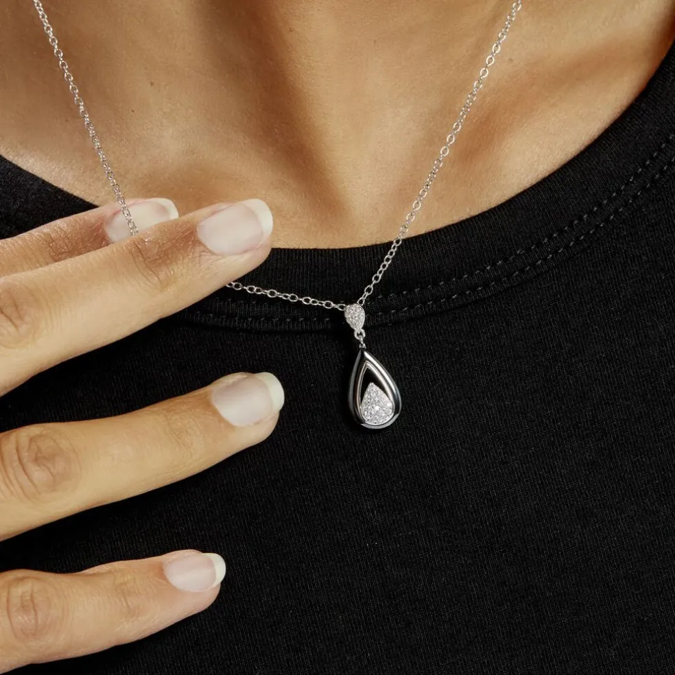 Collier Marina Cera Argent Blanc Céramique Et Oxyde De Zirconium