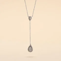 Collier Mariona Or Blanc Diamant