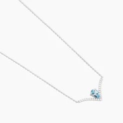 Collier Marlene Or Blanc Topaze Et Oxyde De Zirconium