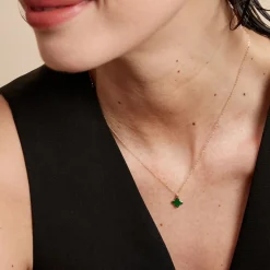 Collier Marvella Or Jaune Malachite