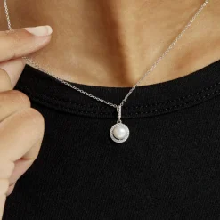 Collier Mathie Argent Blanc Perle De Culture Et Oxyde De Zirconium