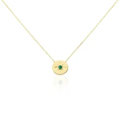 Collier Melchior Or Jaune Emeraude