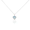 Collier Meliora Or Blanc Topaze Bleu Sky Oxyde De Zirconium