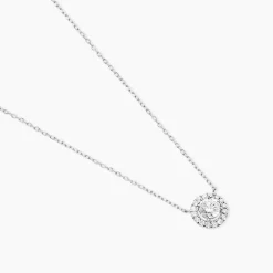 Collier Mentoura Or Blanc Diamant Synthétique