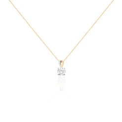 Collier Micheline Or Bicolore Oxyde De Zirconium