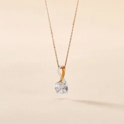 Collier Micheline Or Bicolore Oxyde De Zirconium