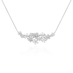 Collier Midnight Flower Argent Blanc Oxyde De Zirconium