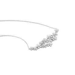 Collier Midnight Flower Argent Blanc Oxyde De Zirconium