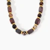 Collier Miky Acier Jaune Pierre De Synthese Agate