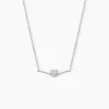 Collier Miline Argent Blanc Oxyde De Zirconium