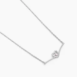 Collier Miline Argent Blanc Oxyde De Zirconium