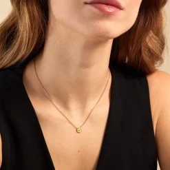 Collier Mimosa Argent Rose Oxyde De Zirconium