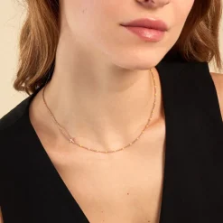 Collier Mimosa Argent Rose