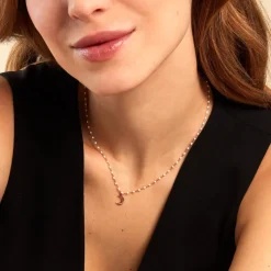 Collier Mimosa Argent Rose