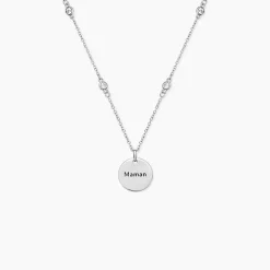 Collier Moa Argent Blanc Oxyde De Zirconium