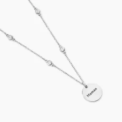 Collier Moa Argent Blanc Oxyde De Zirconium