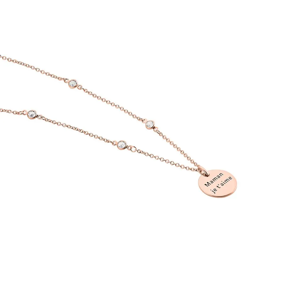 Collier Moa Argent Rose Oxyde De Zirconium