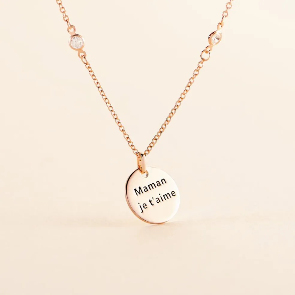 Collier Moa Argent Rose Oxyde De Zirconium