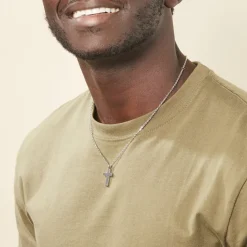 Collier Moletee Acier Blanc