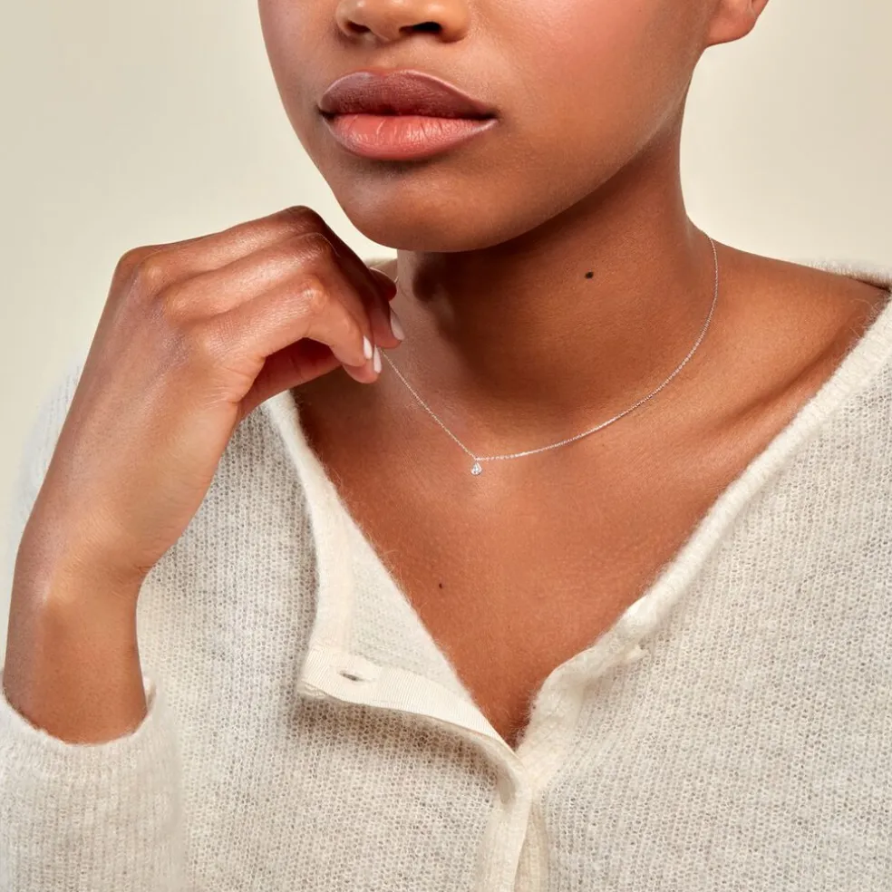 Collier Mon 1er Diamant Or Blanc Diamant