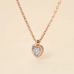 Collier Mon 1er Diamant Or Rose Diamant