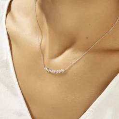 Collier Monique Argent Blanc Oxyde De Zirconium