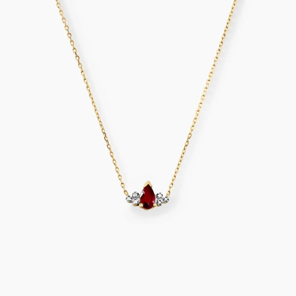 Collier Moss Or Jaune Rubis Diamant
