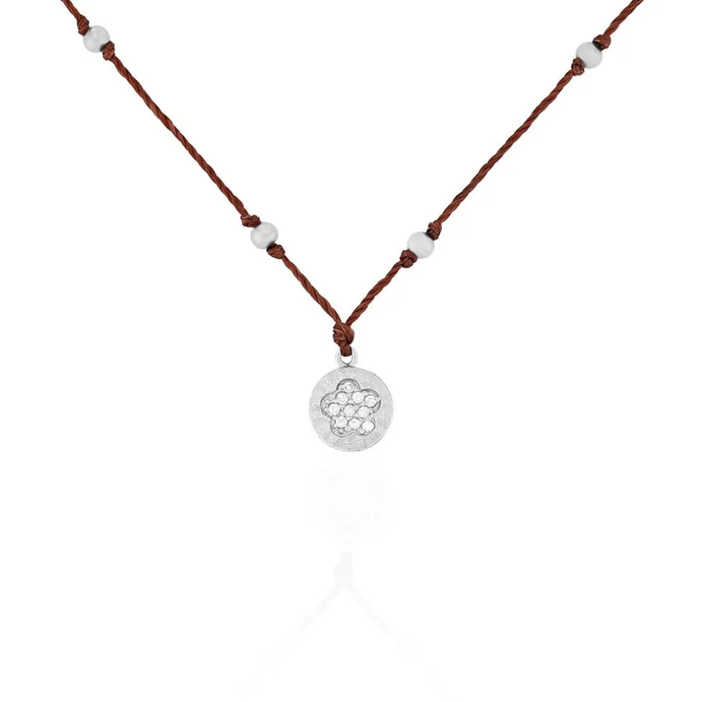 Collier Muguette Argent Blanc Oxyde De Zirconium