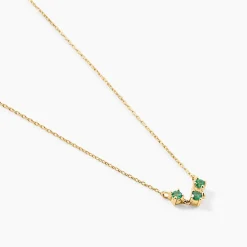 Collier Muhsina Or Jaune Emeraude
