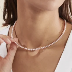 Collier Multicolore Or Jaune Perle De Culture