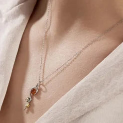 Collier Murriel Argent Blanc Ambre