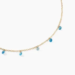 Collier Myosothis Plaqué Or Pierres