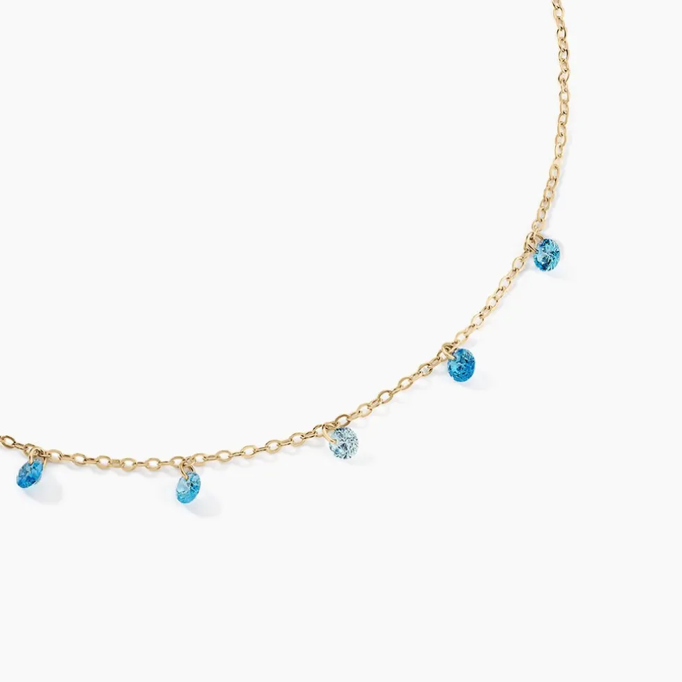 Collier Myosothis Plaqué Or Pierres