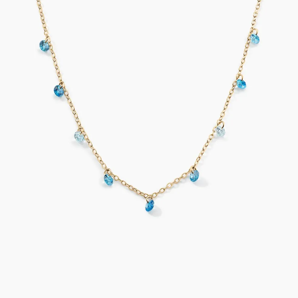 Collier Myosothis Plaqué Or Pierres