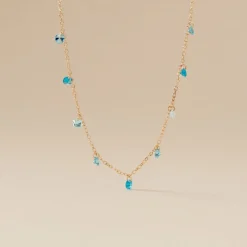 Collier Myosothis Plaqué Or Pierres