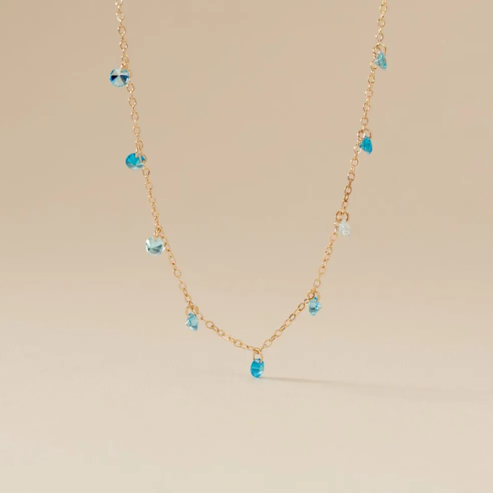 Collier Myosothis Plaqué Or Pierres