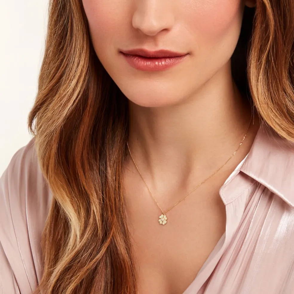 Collier Nacrea Or Jaune Oxyde De Zirconium