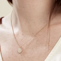 Collier Nehemiah Plaque Or Oxyde De Zirconium