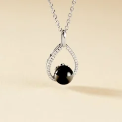 Collier Nerea Argent Blanc Céramique Et Oxyde De Zirconium