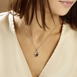 Collier Nerea Argent Blanc Céramique Et Oxyde De Zirconium