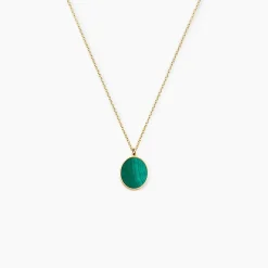 Collier Nerio Or Jaune Malachite