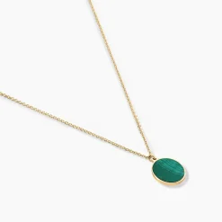 Collier Nerio Or Jaune Malachite