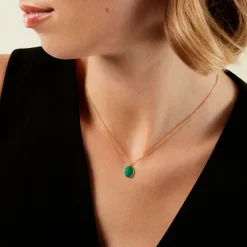 Collier Nerio Or Jaune Malachite
