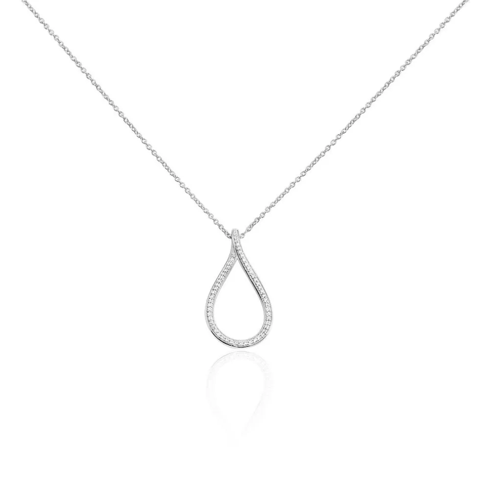 Collier Netta Argent Blanc Oxyde De Zirconium