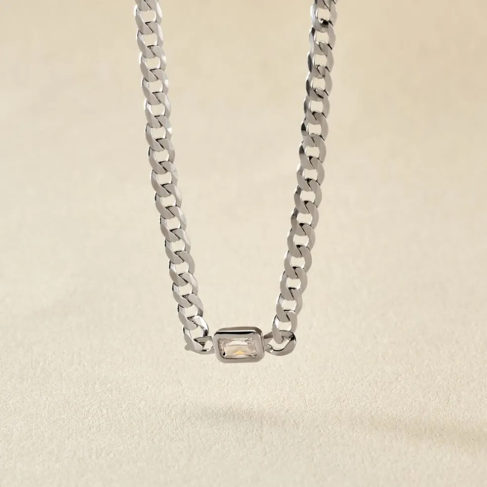 Collier Nexus Argent Blanc Oxyde De Zirconium