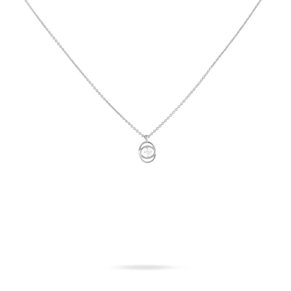 Collier Nid D'amour Or Blanc Diamant