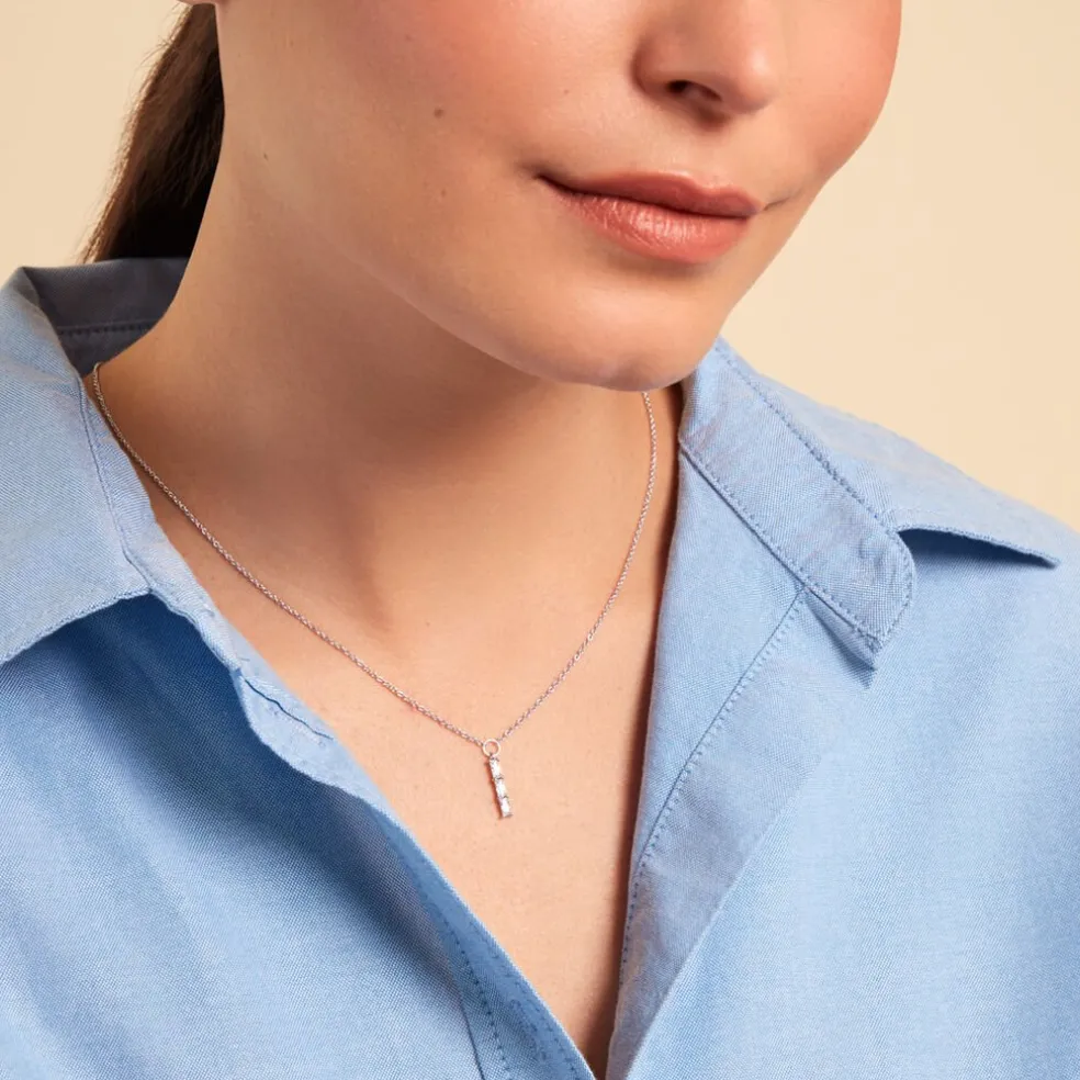 Collier Nikolia Argent Blanc Oxyde De Zirconium