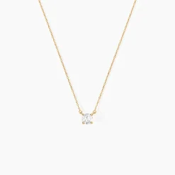 Collier Nilay Plaque Or Doré Oxyde De Zirconium