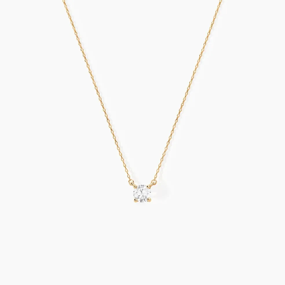 Collier Nilay Plaque Or Doré Oxyde De Zirconium