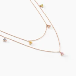 Collier Nimbe Argent Rose Oxyde De Zirconium